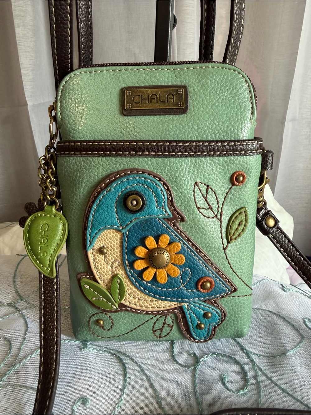 Chala Whimsical Bluebird Convertible Crossbody Bag/Wallet - EUC - Picture 2 of 9